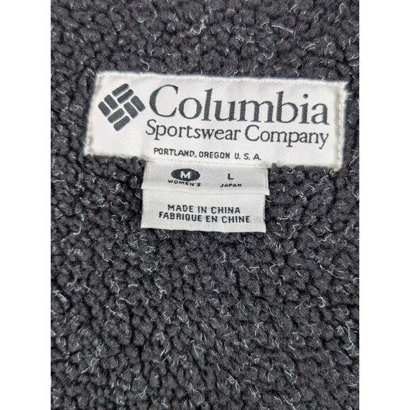 Columbia Womens Medium Blue Black Heavyweight Winter Jacket Lined Full Zip Coat - Picture 13 of 15